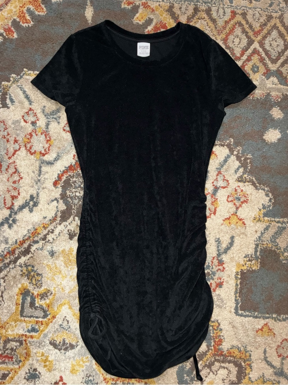 PINK Victoria's Secret Black Ruched Swim Coverup